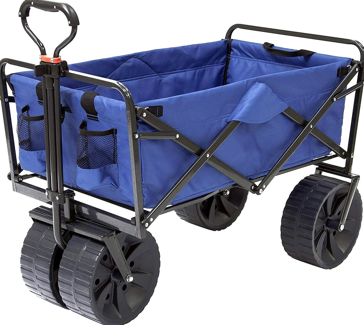 Mac Sports Heavy Duty Collapsible All Terrain Utility Beach Wagon Cart Blue/Black