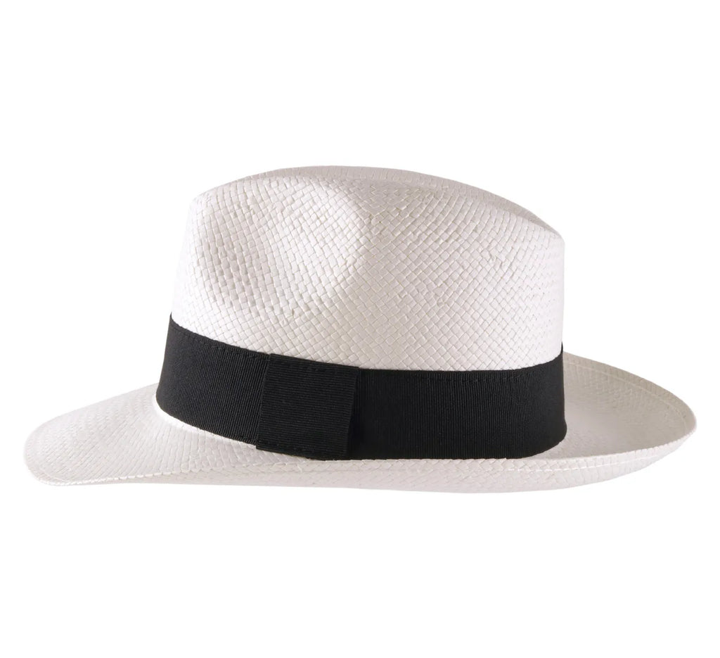 Handmade Classic 5mm Wide Straw Panama Hat - White