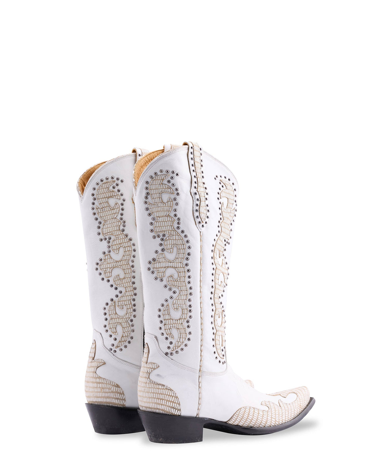 Women's Cowhide Western Cowgirl Boots - White - view 5