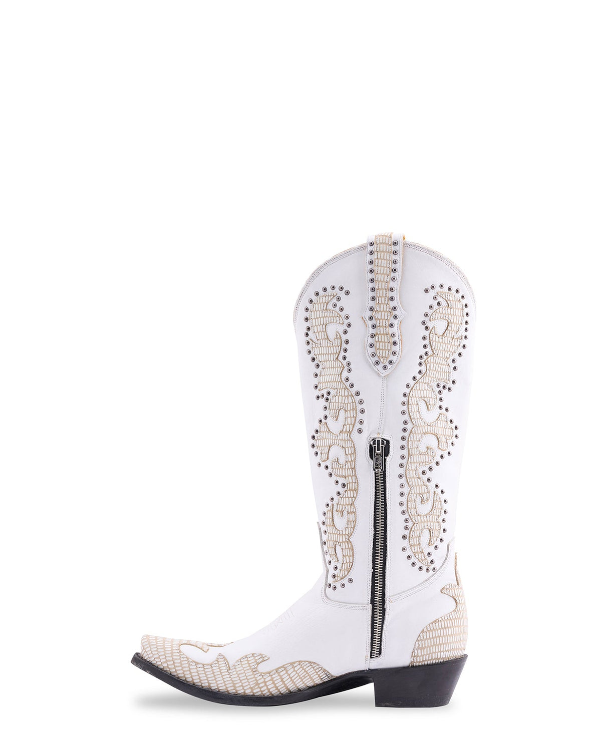 Women's Cowhide Western Cowgirl Boots - White - view 3