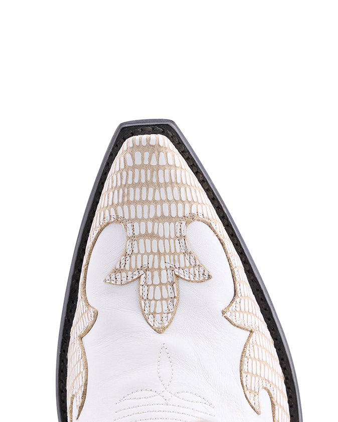 Women's Cowhide Western Cowgirl Boots - White - view 4