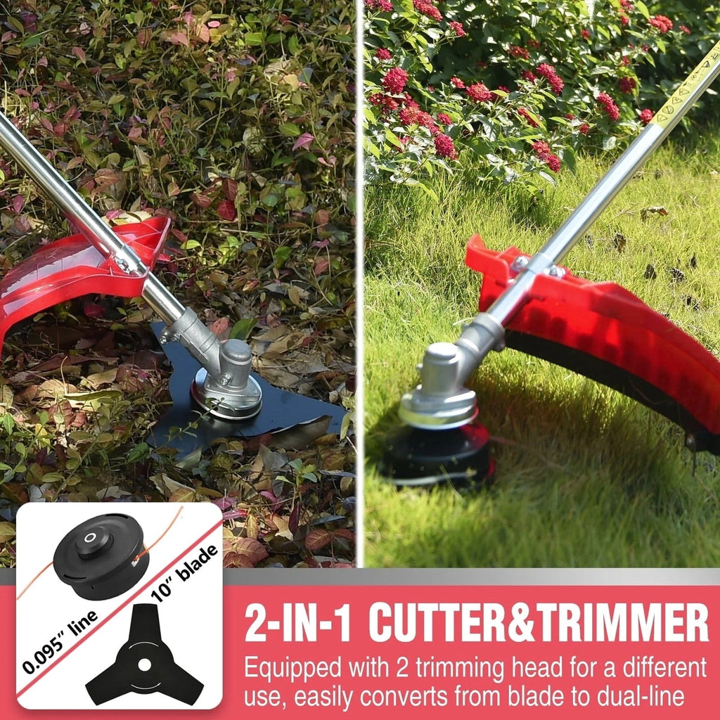 PowerSmart 4-Cycle 31cc 15lb Straight Shaft Gas String Trimmer And Brush Cutter