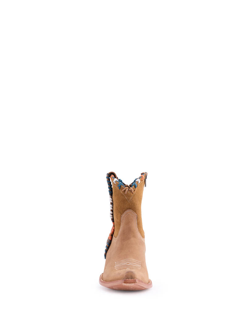 Women's Cowhide & Suede Cowgirl Booties - Shedron/Blue - view 8