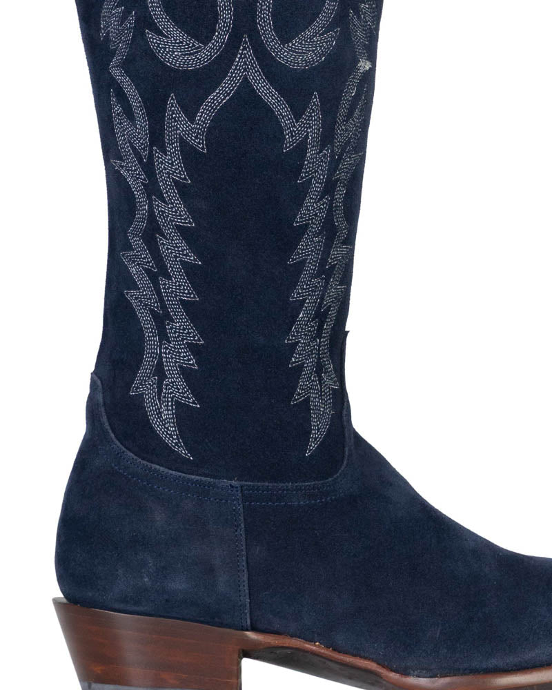 Women's Embroidered Over-the-Knee Cowgirl Boots - Navy - view 9