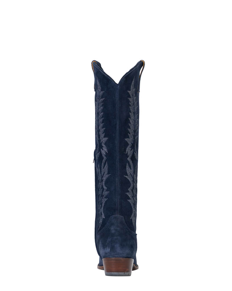 Women's Embroidered Over-the-Knee Cowgirl Boots - Navy - view 8