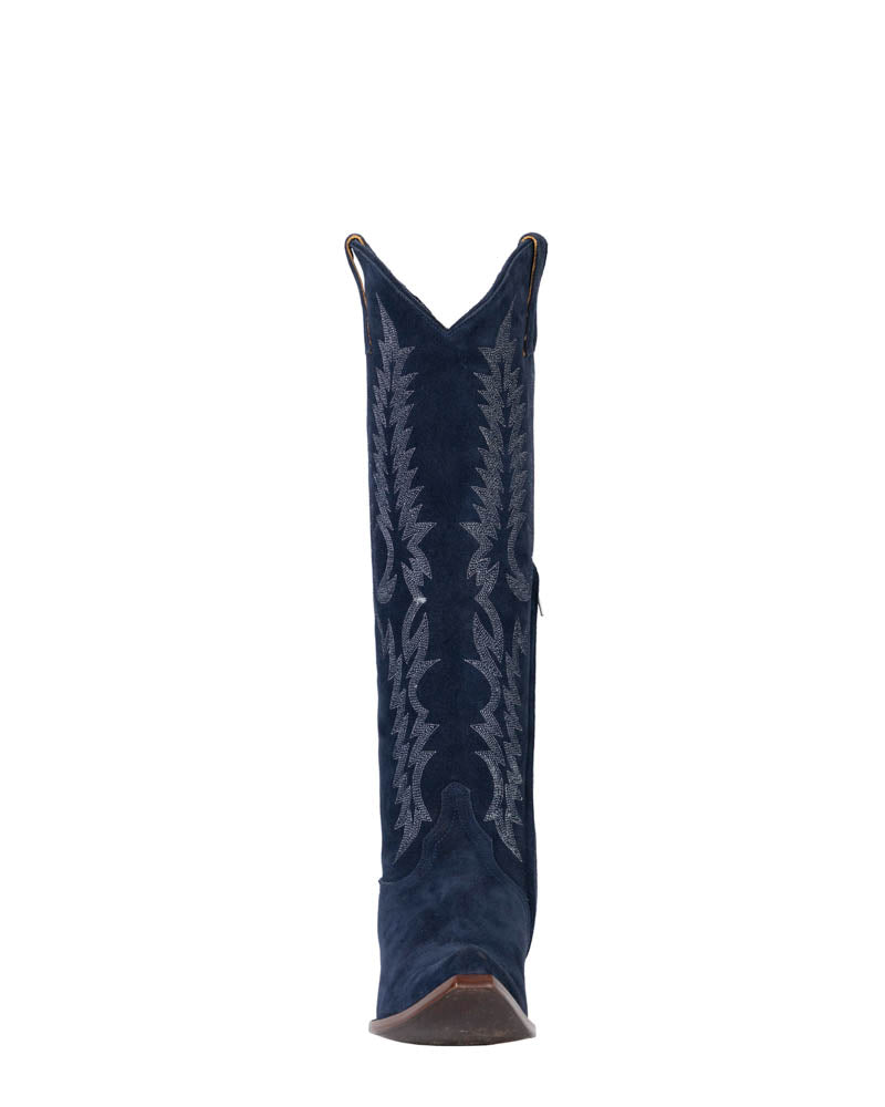Women's Embroidered Over-the-Knee Cowgirl Boots - Navy - view 6