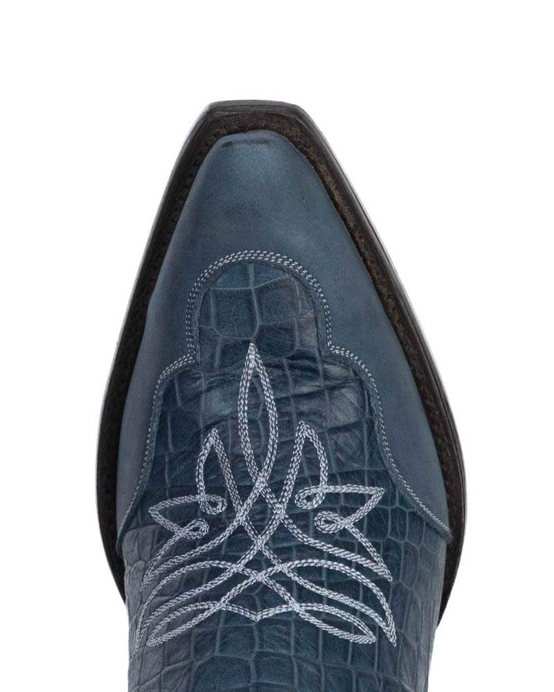 Women's Embroidered Over-the-Knee Cowgirl Boots - Blue - view 10