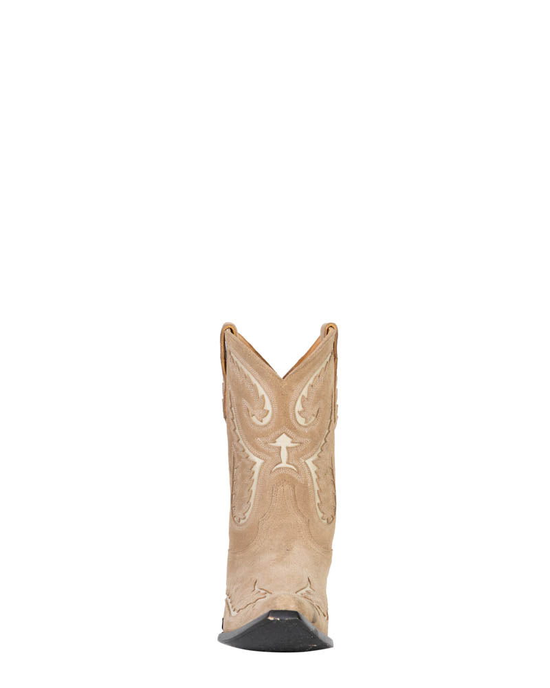Women's Suede & Goat Short Cowgirl Boots - Bone - view 6