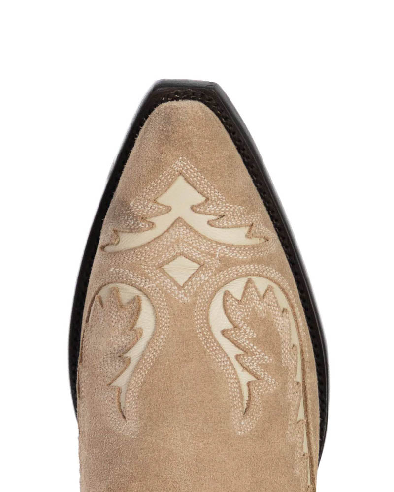 Women's Suede & Goat Short Cowgirl Boots - Bone - view 10