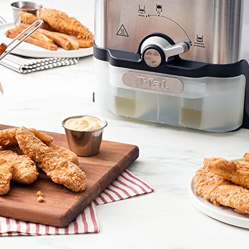 T-Fal Ultimate Steel Deep Fryer With Basket, 3.5 Liter Oil And 2.6 Pound Food Capacity - EZ Clean Pro
