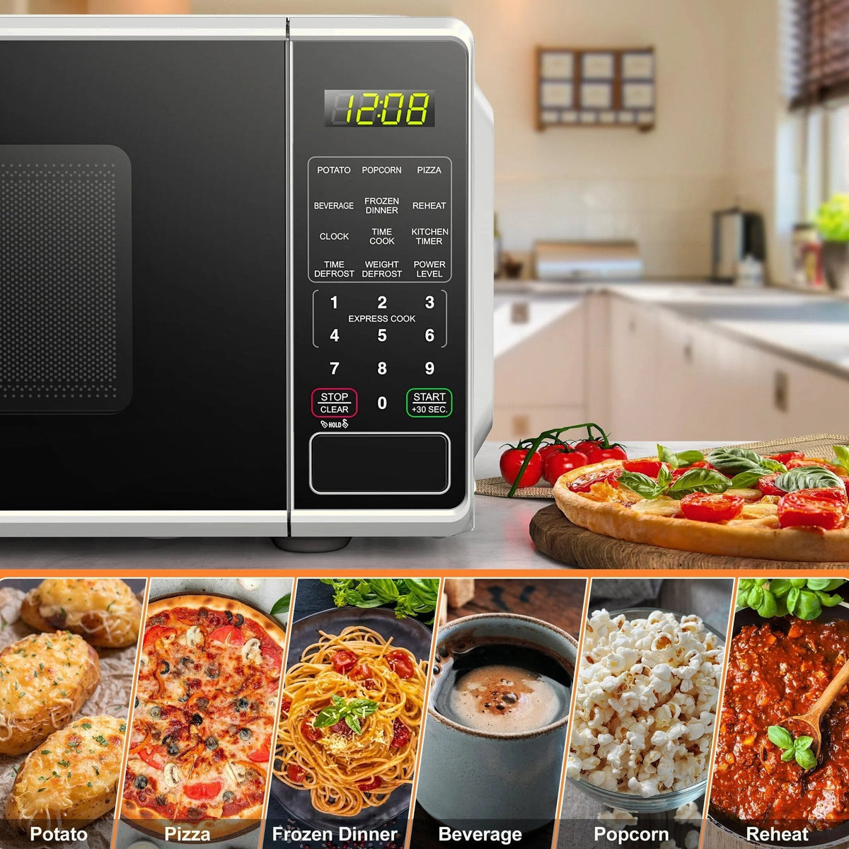 Mainstays Countertop Microwave Oven 0.7 Cu Ft 700 Watts White - MSF0W100072352