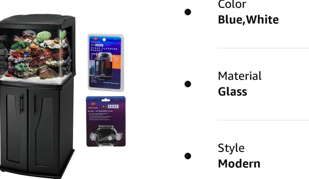 BIOCUBE LED Aquarium Tank And Stand Kit, 32 Gallon, Blue/White