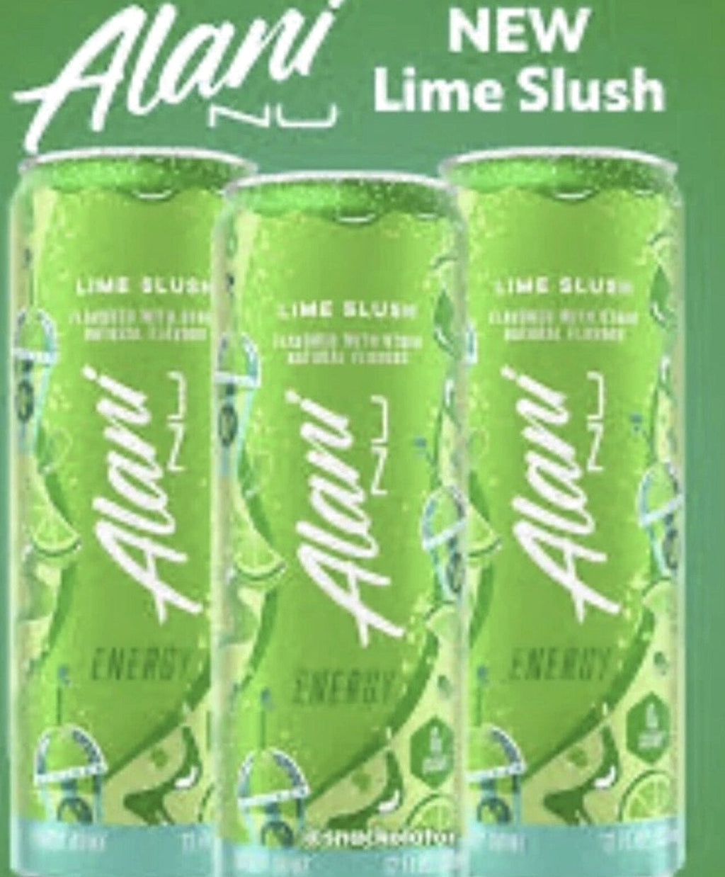 Lime Slush Flavor Energy Drink 12 Pack (12fl oz Cans) Sugar Free Low Calories 200mg Caffeine