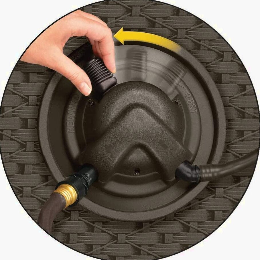 Suncast Aquawinder 125 Wicker Garden Hose Reel - Java
