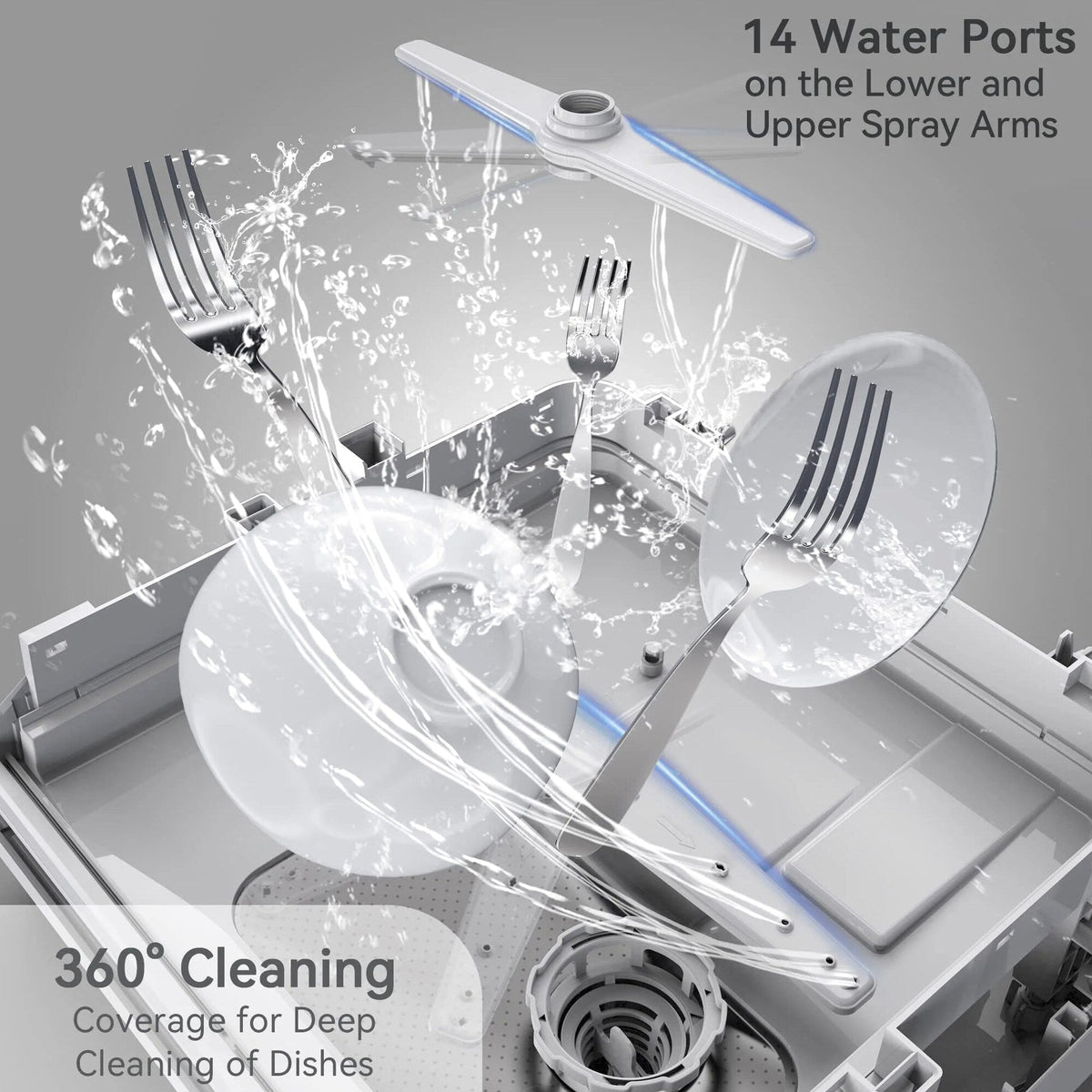 Hermitlux Countertop Dishwasher With 5-Liter Built-In Water Tank - 900W