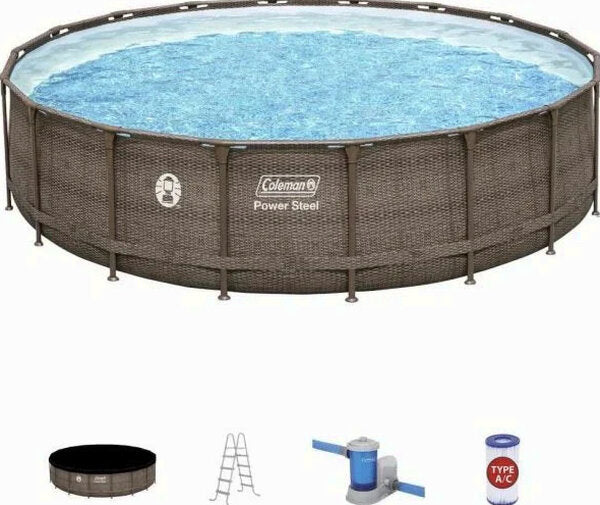 Coleman 18 x 48 Power Steel Frame Above-Ground Swimming Pool Set