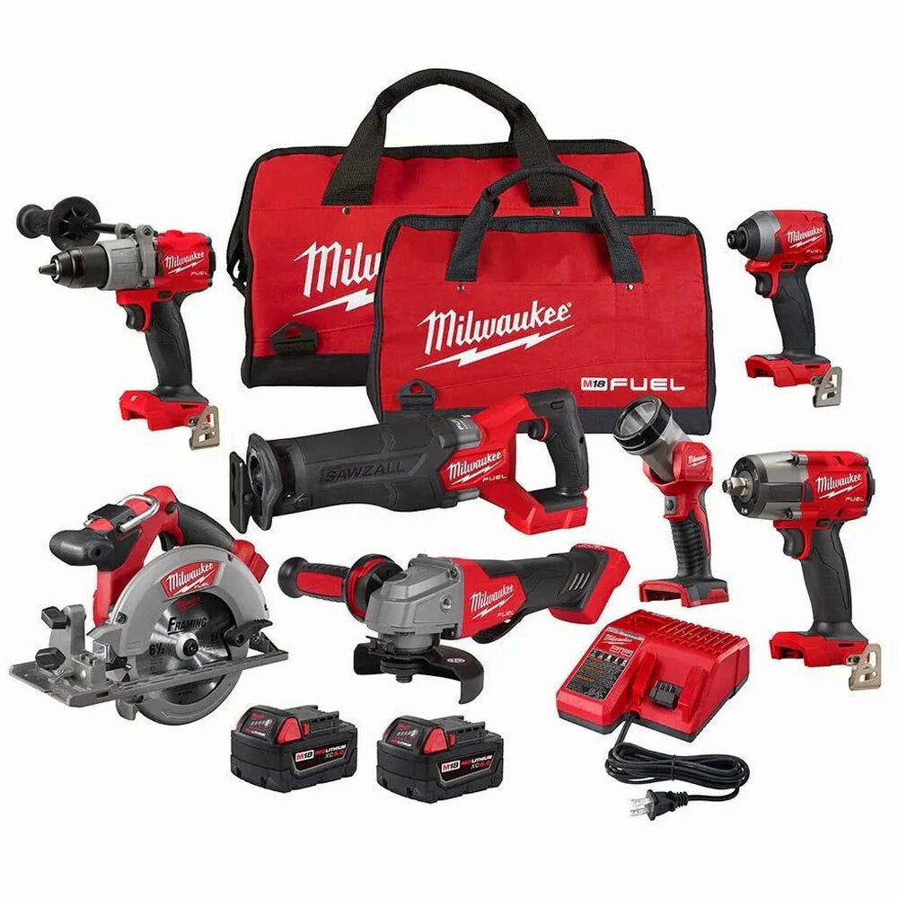 M18 FUEL 18V Lithium Ion Brushless Cordless 7 Tool Combo Kit 5.0 Ah