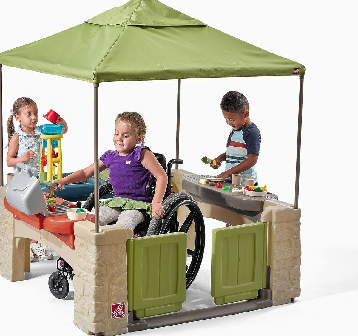 Step2 All Around Playtime Patio With Canopy Kitchen Play Set - 874100