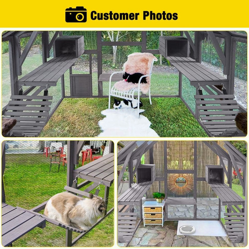 aivituvin Outdoor Cat Run Large Cat Enclosure