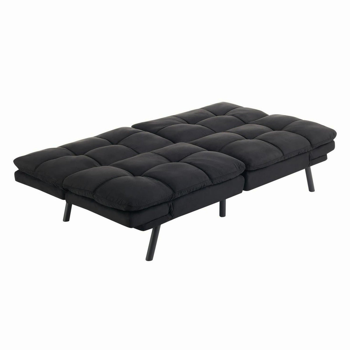 Mainstays Memory Foam Futon, Black Faux Suede Fabric, Full - MS95-010-107-02