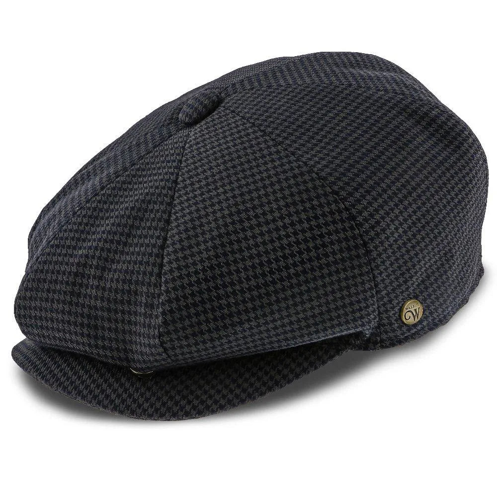 Oxford - Walrus Hats Navy/Green Houndstooth Polyester 8 Panel Newsboy