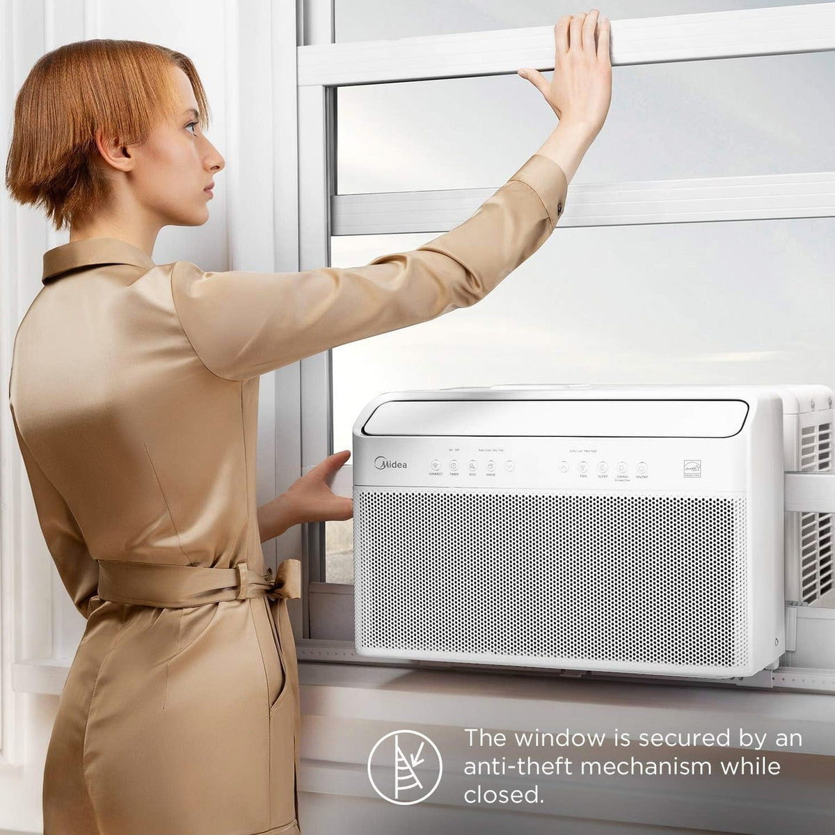 Midea U-Shaped Inverter Window Air Conditioner 12,000 BTU, White - MAW12V1QWT-cr