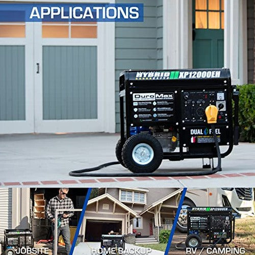 DuroMax Dual Fuel Generator 12,000W Gas/Propane, 457cc 4-Stroke Engine - XP12000EH