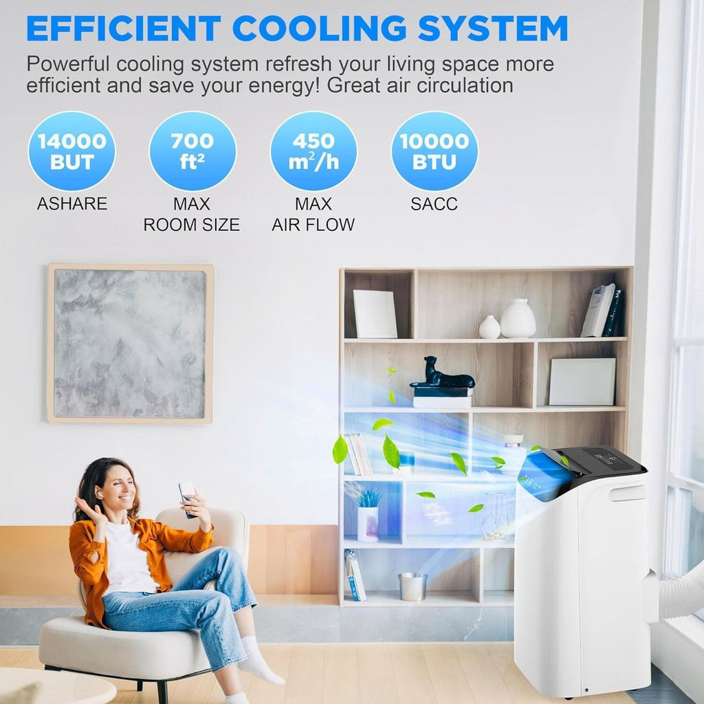 HUMHOLD Portable Air Conditioner 12000 BTU, White, 3-in-1 With Remote - HDPAC-10-A1
