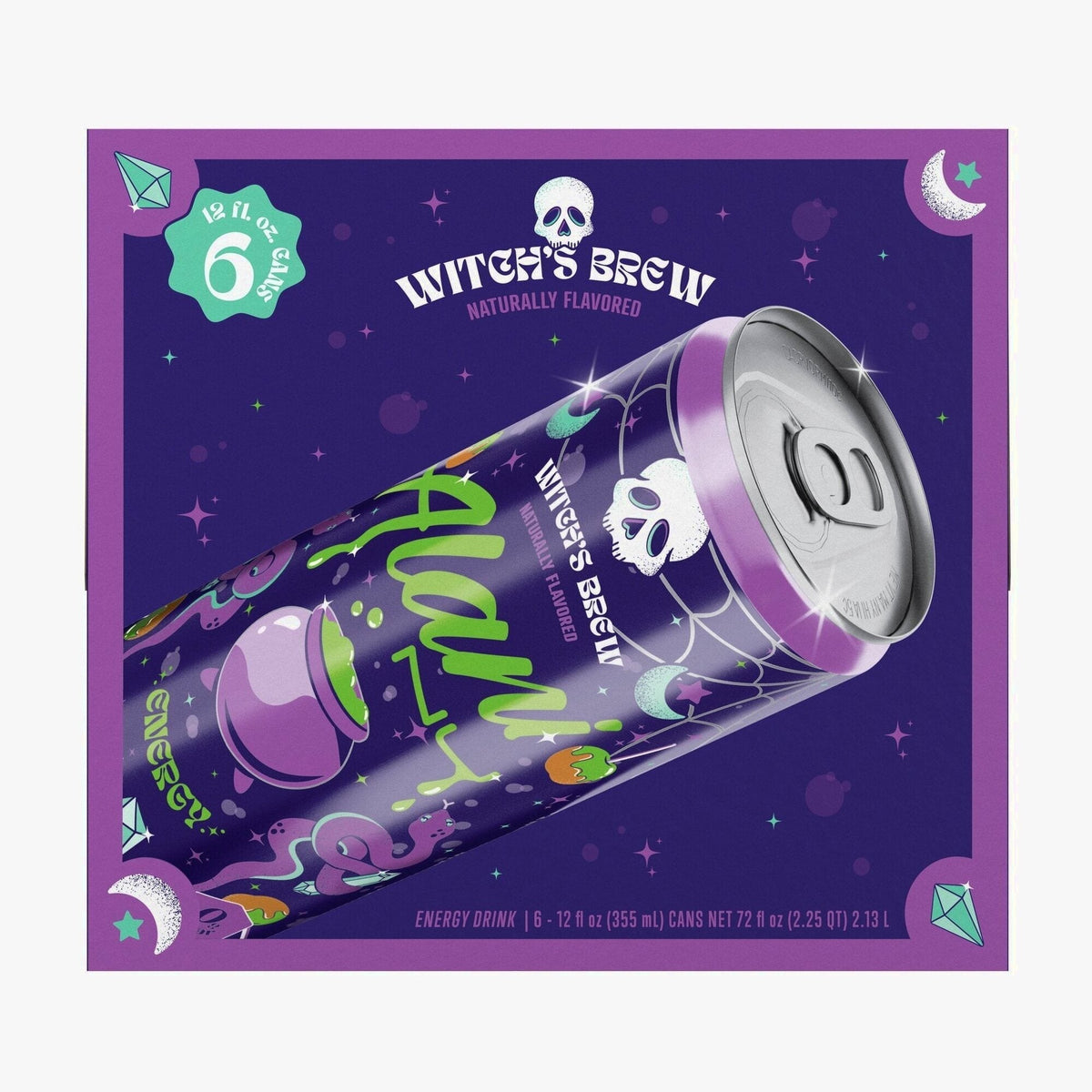 Sugar Free Energy Drink, Witch's Brew, 12 fl oz Cans, 6 Pack