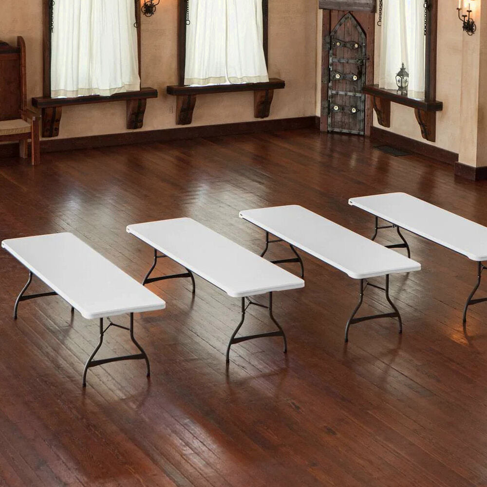 Lifetime Commercial Nesting Folding Table 4-Pack, 96 in. x 30 in., White Granite - 8-Foot