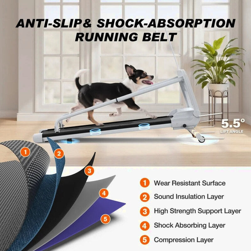 Witaxima Pet Treadmill, 2.5HP, 41.34 x 15.75 in Running Surface, Off White
