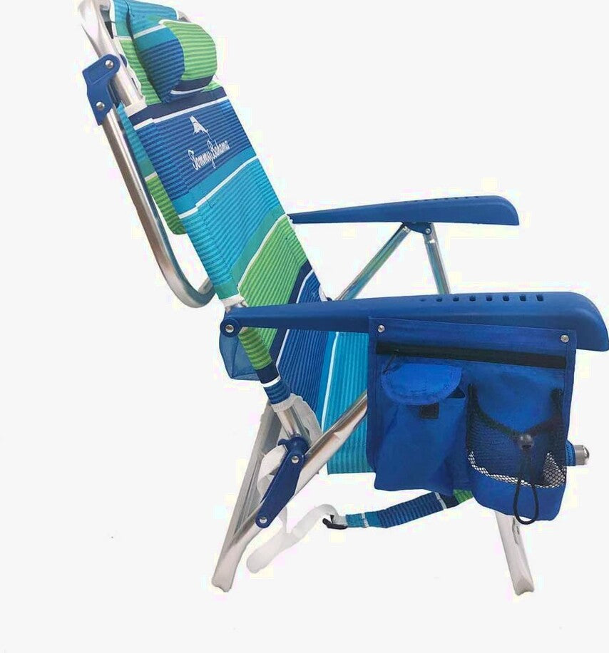 Tommy Bahama 2-Pack Backpack Beach Chairs With Storage Pouch And Towel Bar - 8 Positions, 250 Lbs