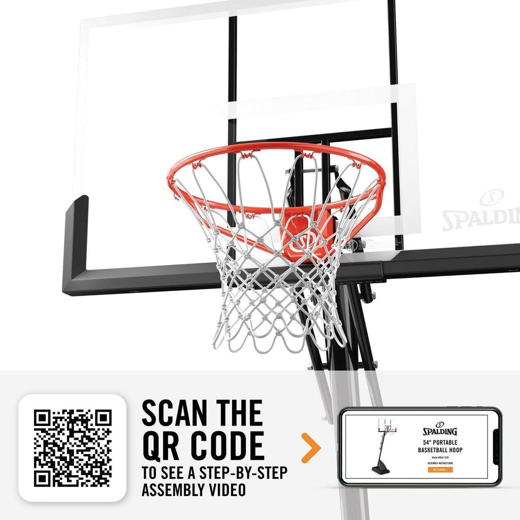 Spalding Portable Basketball Hoop System, 54 in Polycarbonate Backboard - Exacta Height