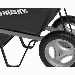 Husky Poly Dual Wheel Wheelbarrow 6 Cu. Ft. - Flat Free Tires