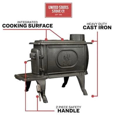 Logwood Cast Iron Wood Stove, 900 Sq. Ft., EPA Exempt - 1269E