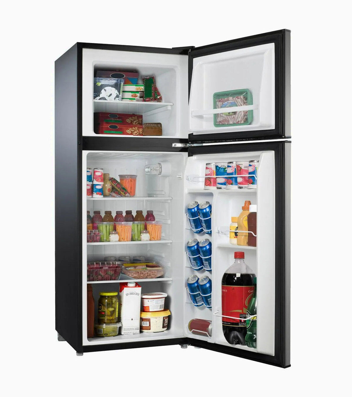 Galanz 4.6 Cu Ft Two Door Mini Refrigerator With Freezer, Stainless Steel - GL46TS5E