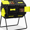 Outdoor Compost Tumbler Bin 45 Gallon Yellow - 2 x 22.5 Gallon Chambers
