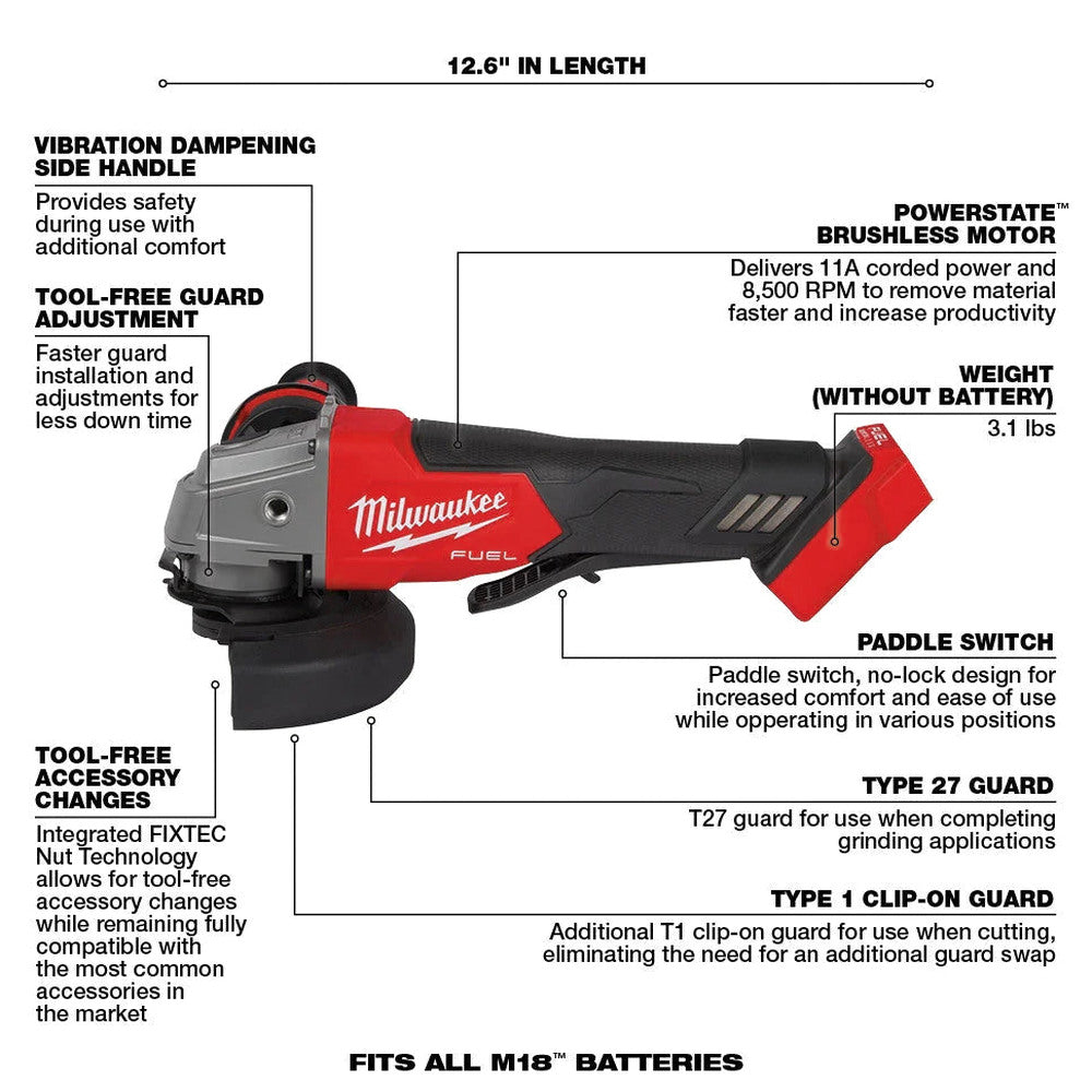 Milwaukee M18 FUEL Lithium-Ion Brushless Cordless 7 Tool Combo Kit 5.0 Ah 18V - 2998-27