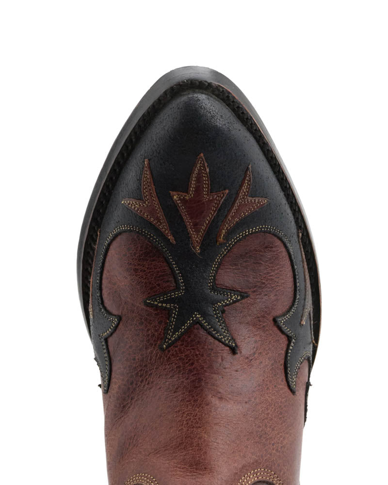 Women's Cowhide Cowgirl Booties - Cognac/Black - view 8