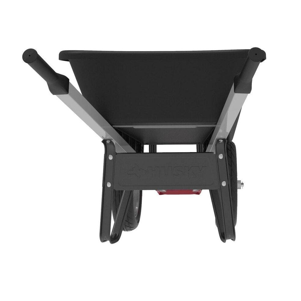 Husky Poly Dual Wheel Wheelbarrow 6 Cu. Ft. - Flat Free Tires