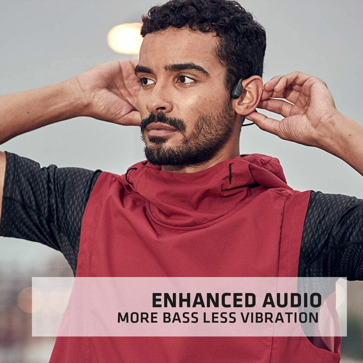 AfterShokz Aeropex Open-Ear Wireless Bone Conduction Headphones With Sport Belt - Cosmic Black 2.3