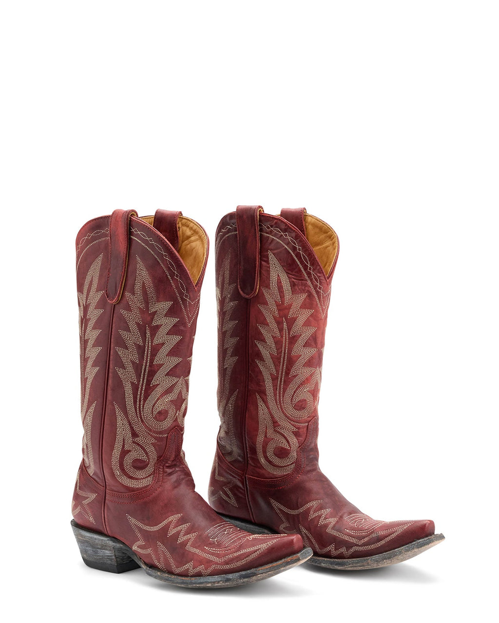Women's Lace Embroidered Cowgirl Boots - Red - view 4