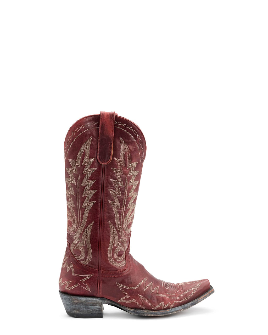 Women's Lace Embroidered Cowgirl Boots - Red - view 2