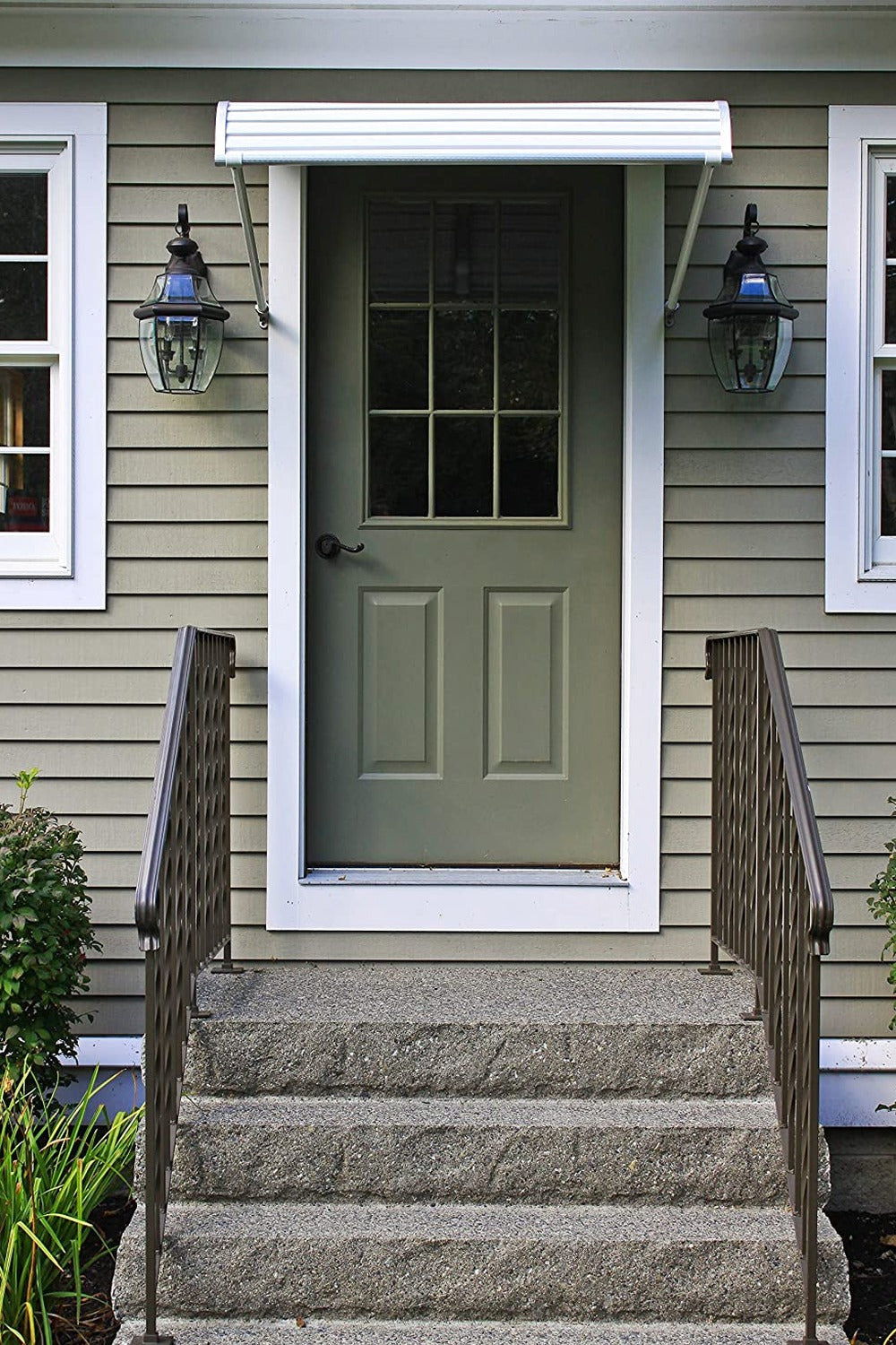 NuImage Awnings Aluminum Door Canopy 60 Inches Wide White - 60425