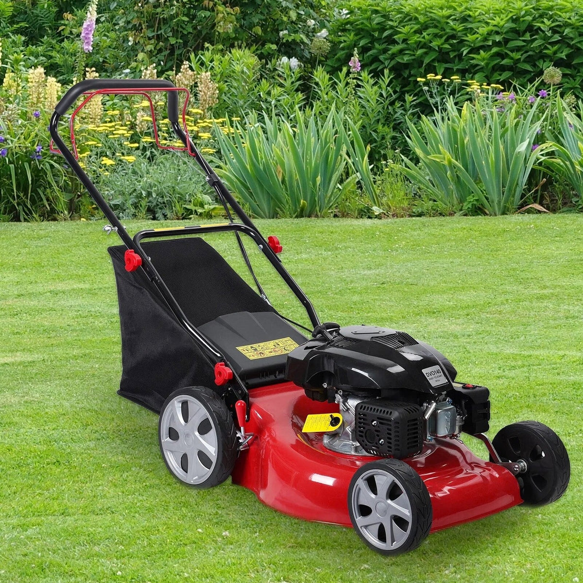 Self-Propelled Gas Push Lawn Mower, 141cc 4-Stroke Engine, 20 Inch Blade, 50L Grass Tank