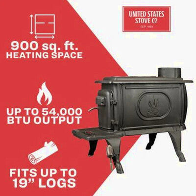 Logwood Cast Iron Wood Stove, 900 Sq. Ft., EPA Exempt - 1269E