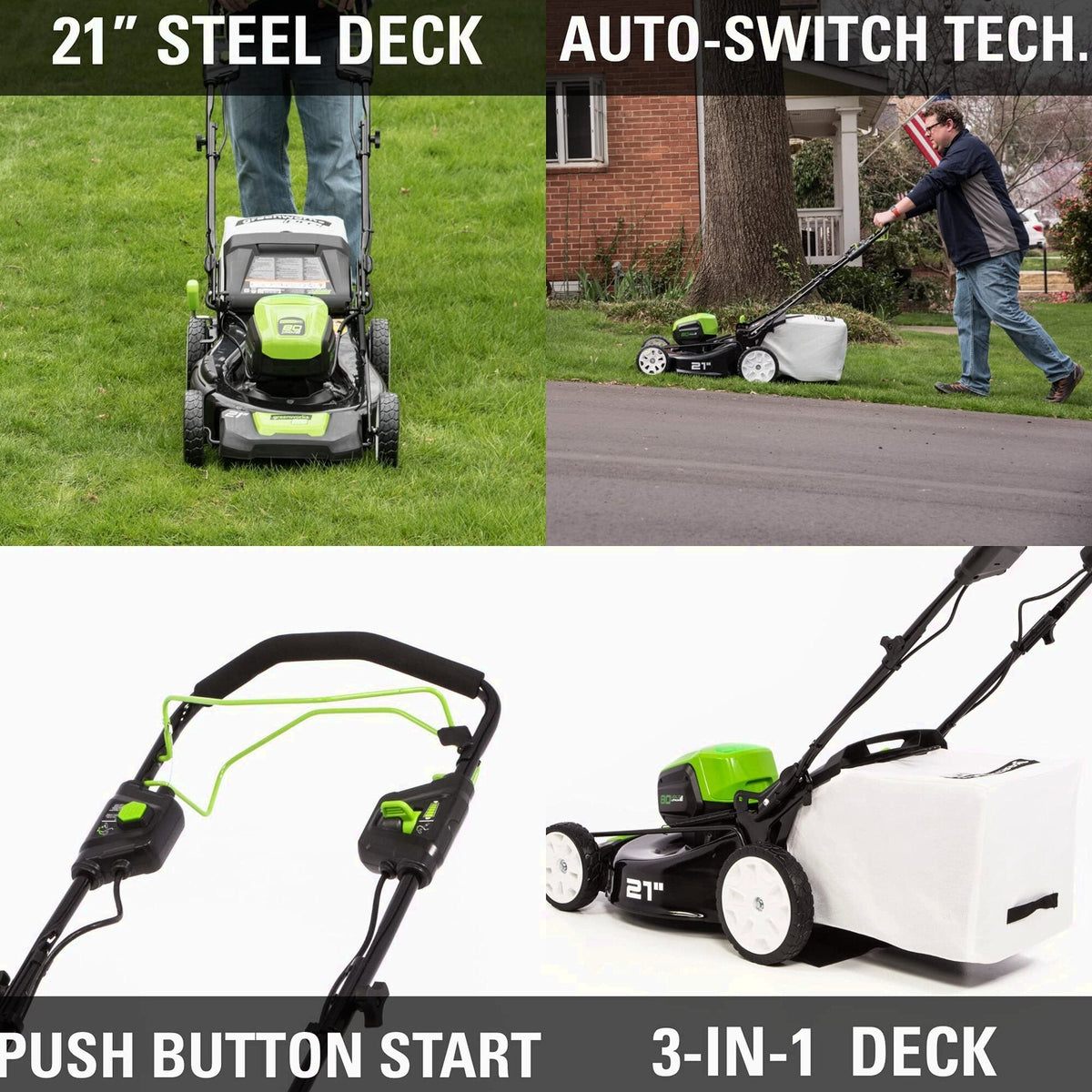 Greenworks 80V Cordless 21 in Self-Propelled Brushless Lawn Mower
