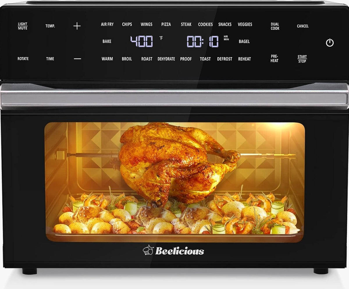 Beelicious Air Fryer Oven Combo, 32QT, 19-in-1, Black - BAF-802