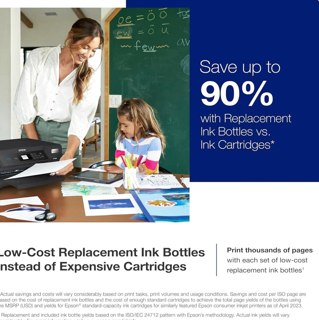 Epson EcoTank Wireless All-in-One Inkjet Printer, Scanner, Copier, Fax, ADF, Ethernet, White - ET-4800 C11CJ65201