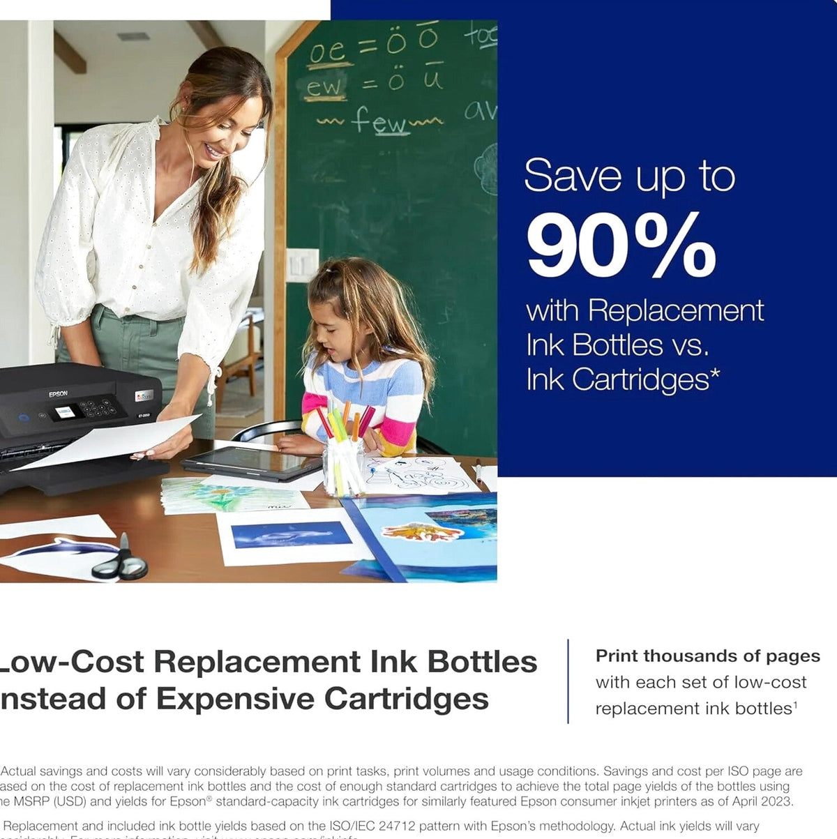 Epson EcoTank Wireless All-in-One Inkjet Printer, Scanner, Copier, Fax, ADF, Ethernet, White - ET-4800 C11CJ65201